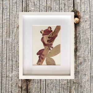 Framed tree frog decoupage.